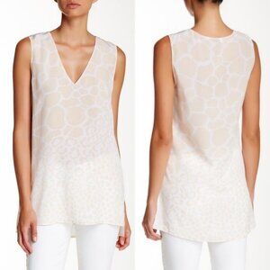 Equipment 100% Silk Sleeveless Tunic Top Size Medium Blush Pink Blouse Leopard M